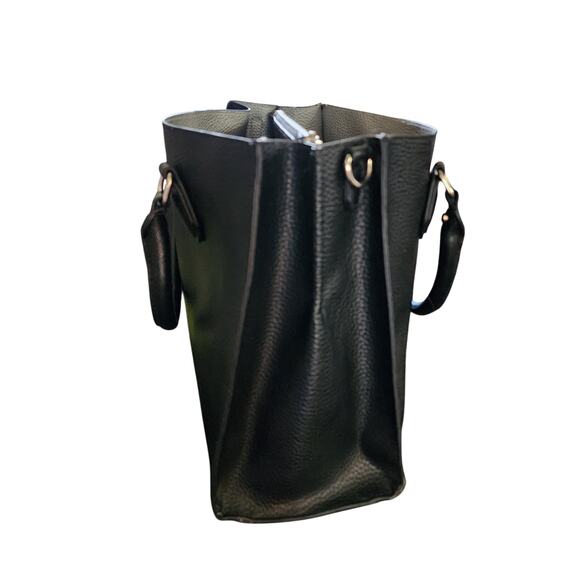 Kenneth Cole black leather satchel shoulder bag - Picture 4 of 7